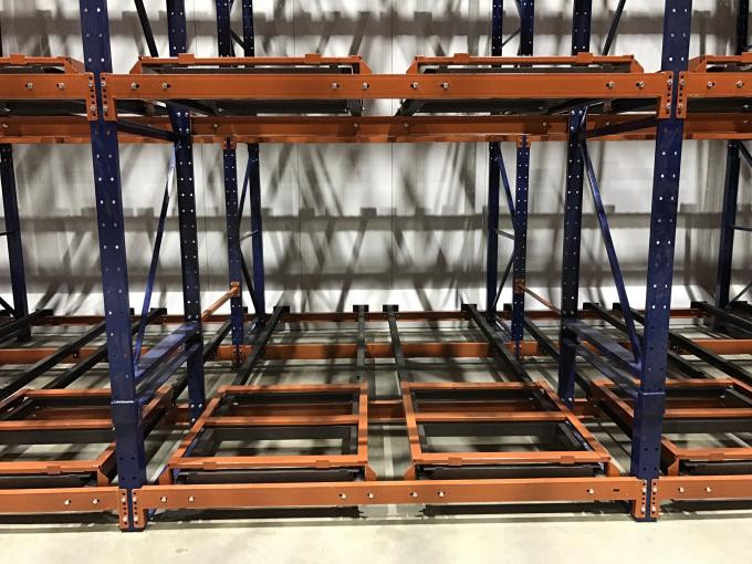 Easy Retrieval Push Back Rack System For LIFO Inventory Rotation